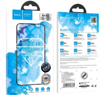 Защитное стекло Hoco A34 IPhone 13 Pro Max/14 Plus, ударопрочное, с защитой от пыли, цвет черный#1952579