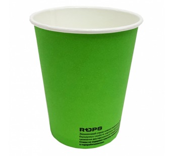 Стакан бумажный кофейный 250мл 80мм зеленый биоразлагаемый 1/50/1000шт  #1953761