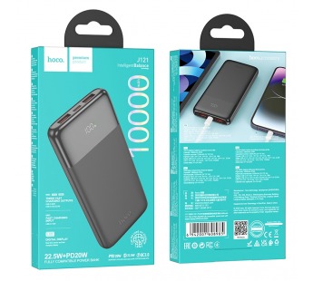 Внешний аккумулятор HOCO J121 Fast 10000 mAh (PD20W/QC/LED) черный#2138329