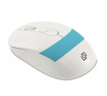 Мышь Оклик 310MW белый/синий оптическая (3200dpi) беспроводная USB для ноутбука (3but) [12.12], шт#2132190