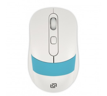 Мышь Оклик 310MW белый/синий оптическая (3200dpi) беспроводная USB для ноутбука (3but) [12.12], шт#2132191