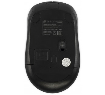 Мышь Оклик 310MW черный/синий оптическая (3200dpi) беспроводная USB для ноутбука (3but) [12.12], шт#1955120