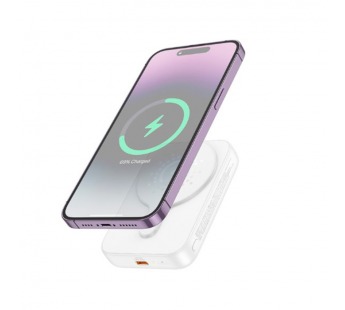 Внешний аккумулятор HOCO J117A 10000 mAh PD 20W с беспроводной зарядкой (белый)#2139366