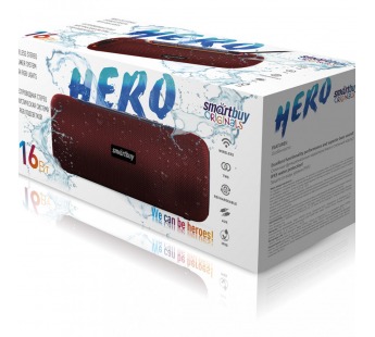 Портативная колонка Smartbuy HERO, 16Вт, Bluetooth, FM, USB, красный (SBS-5290)#1956700
