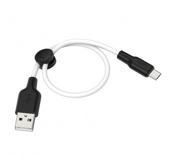 Кабель USB - micro USB Hoco X21 Plus (silicone) 25см 2,4A  (220531)#1958383