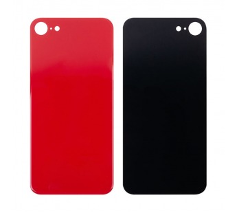 Задняя крышка для iPhone SE 2020 Красный (стекло, широкий вырез под камеру, логотип) - Премиум#1961466