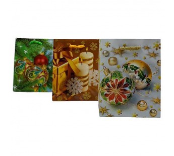 Пакет бумажный с ручкой 12х7х15 Новый Год Микс#2072293