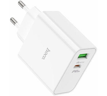 Адаптер Сетевой Hoco C113A PD USB/Type-C 65W (white) (215772)#1958090