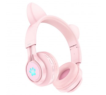 Bluetooth-наушники полноразмерные Hoco W39 Cat ear kids BT (повр. уп.) (pink) (227700)#1959959