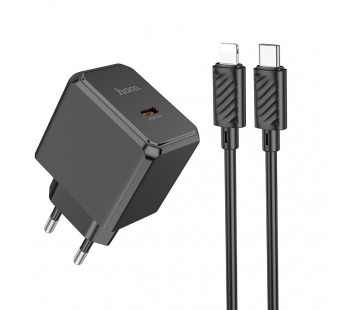 СЗУ с выходом USB Hoco CS15A (PD30W/QC/1USB/Кабель Type-C - Lightning) черное#1958922