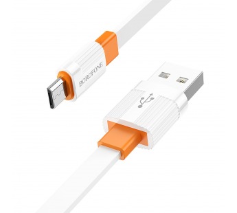 Кабель USB - micro USB Borofone BX89 100см 2,4A (white/orange) (217509)#1969360