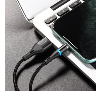 Кабель USB - Apple lightning Borofone BU16 Skill (повр. уп) магнитный 120см 2,4A  (black) (223328)#2001224