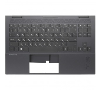 Топ-панель для HP OMEN 15-ek темно-серая (с белой подсветкой)#2106700
