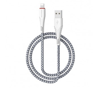 Кабель USB - Apple lightning Borofone BX25 Powerful (повр. уп) 100см 2,4A  (white) (223370)#2041072