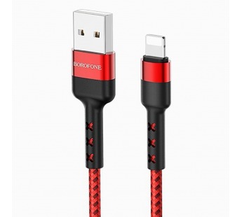 Кабель USB - Apple lightning Borofone BX34 Advantage (повр. уп) 100см 2,4A  (red) (223381)#1977074