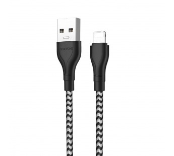 Кабель USB - Apple lightning Borofone BX39 Beneficial (повр. уп) 100см 2,4A  (black/white) (223389)#1969324