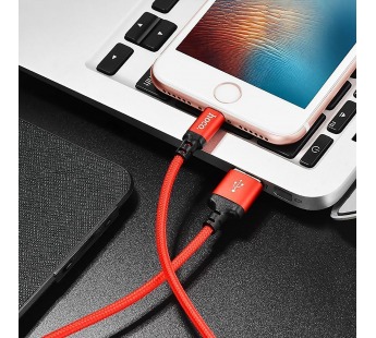 Кабель USB - Apple lightning Hoco X14 Times Speed (повр. уп) 200см 2A  (red/black) (223504)#1997462
