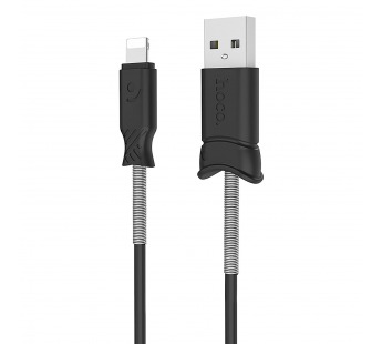 Кабель USB - Apple lightning Hoco X24 Pisces (повр. уп) 100см 2,4A  (black) (223521)#1963718