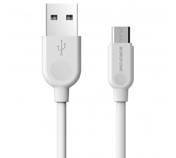 Кабель USB - micro USB Borofone BX14 (повр. уп) 200см 2,4A  (white) (223662)#2041073