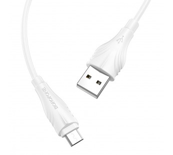 Кабель USB - micro USB Borofone BX18 (повр. уп) 100см 2,4A  (white) (227985)#1969340