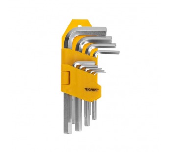 Набор ключей имбусовых 1,5-10 мм, CrV, 9 шт. HEX Kranz#2138267