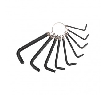 Набор ключей имбусовых T10-T50, CrV, 9 шт., оксидированные, на кольце Torx Kranz#2125362