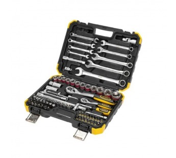 Набор инструментов, 1/2, 1/4, CrV, пластиковый кейс, 82 предмета KRANZ#2128673