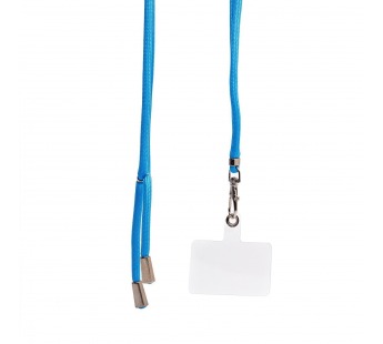 Шнурок текстильный на шею с карабином (круглый) (blue) (225711)#2017604