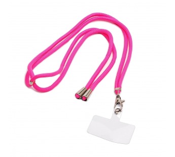 Шнурок текстильный на шею с карабином (круглый) (pink) (225712)#1969460