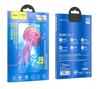 Защитное стекло Hoco A12 Iphone 12/12 Pro "Nano 3D", ударопрочное, усиленные края, цвет черный#2124615