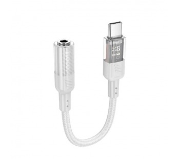 Переходник HOCO LS37 TypeC - Aux 3.5 (серый)#2102524