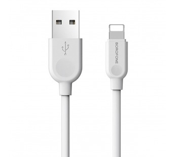 Кабель USB - Apple lightning Borofone BX14 (повр. уп) 100см 2,4A  (white) ()#1969345
