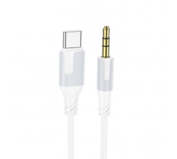 Кабель AUX Borofone BL19 Type-C - 3.5mm 1м (white)#2093968