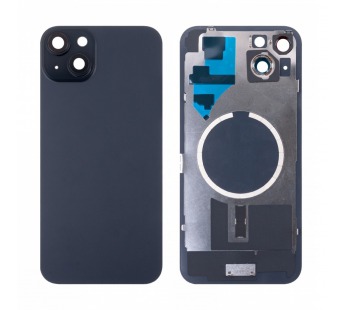 Задняя крышка для iPhone 15 Plus (A3094) в сборе со стеклом камеры Черный (стекло, монолит, MagSafe, логотип) - Премиум#2069915