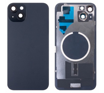 Задняя крышка для iPhone 15 Plus (A3094) в сборе со стеклом камеры Черный (стекло, монолит, MagSafe, логотип) - Премиум#2137427