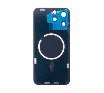 Задняя крышка для iPhone 15 Pro Max в сборе со стеклом камеры Синий (стекло, MagSafe, логотип) - Премиум#2004829