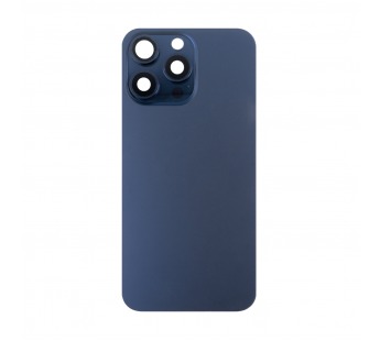Задняя крышка для iPhone 15 Pro Max в сборе со стеклом камеры Синий (стекло, MagSafe, логотип) - Премиум#2004828