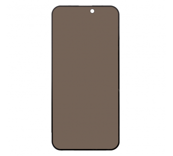 Защитное стекло "Антишпион" для iPhone 15 Черный (Закалённое, полное покрытие)#1990693