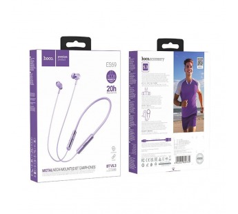 Bluetooth-наушники внутриканальные Hoco ES69 Sports (purple) (222424)#1964576
