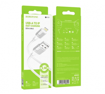 Кабель USB - Apple lightning Borofone BX101 Creator 100см 2,4A  (white) (225490)#2049087