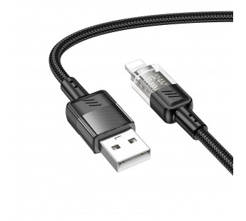 Кабель USB - Apple lightning Hoco U129 Spirit 120см 2,4A  (black) (225341)#1969297