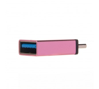 Адаптер - OTG Type-C/USB (pink) (227686)#1971347