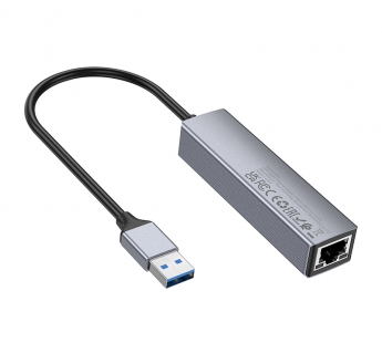 Адаптер-Хаб Hoco HB34 (USB to USB3.0*3+RJ45), серый#1966451