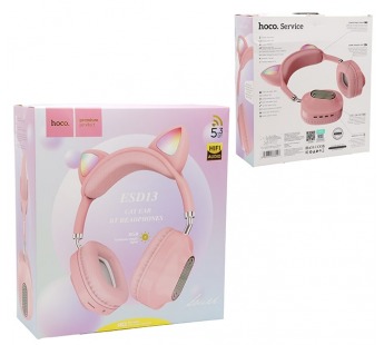 Полноразмерные Bluetooth наушники HOCO ESD13 Cat (розовый)#2117249