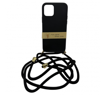 Чехол iPhone 12/12 Pro BIO + шнурок (черный)#2146774