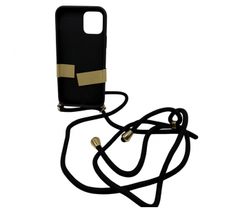 Чехол iPhone 12/12 Pro BIO + шнурок (черный)#2146775