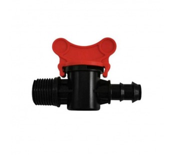 Кран 1/2" наружная х капельная лента 16 мм, шт#2100817