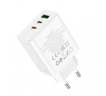 Адаптер сетевой Hoco C126A (40W (20W+20W)/1USB/2USB C) белый#1967462