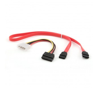 Комплект кабелей SATA интерфейсный (48см) 7pin/7pin и питания (15см) 4pin/15pin, медь, пакет Cablexp#2052568