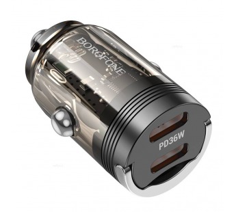 Адаптер автомобильный BOROFONE BZ29B PD 36W 2C (черный)#2093971